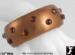 Bangle Bracelet: Wide Bronze Rhinestone Leather Look Bangle