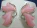 Pink Lucite Silver Tone Vintage Earrings