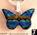 Butterfly Jewelry: Dichroic Glass Sterling Butterfly Pendant
