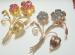 Pair of Rhinestone Retro Sterling Brooches !