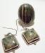 Sterling Silver Green Banded Agate Ring Set