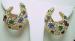 Sparkling Rhinestone Earrings - Red, Green, Blue,