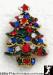 Christmas Tree Brooch Pendant: Rhinestone Christmas Tree Pin