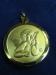Big Gold Tone Angel Pendant Charm Disk