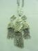 Set White & Cr�me Silver Tone Dangles Necklace & Earrings
