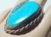 Large Native American Silver and Turquoise Ring
