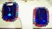 Sparkling Blue and Multi Rhinestone Earrings