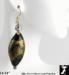 Art Glass Earrings; Gold Black Art Glass Beads Earrings