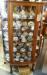 Curved Glass Oak Claw Feet Display Cabinet
