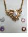 Inter-Changeable Rhinestone Center Gold Tone Necklace Teen