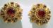 Fancy Red Rhinestone Earrings