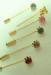 Lot of 6 Rhinestone Stickpins