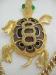 Signed JJ Big Enameled Turtle Pendant/Necklace