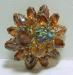 Sparkling Amber Rhinestone Brooch