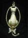 Cute Gold Tone & Clear Rhinestone Cat Pendant