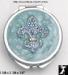 Pill Box: Jeweled Rhinestone Fleur D' Lis Pill Box Blue