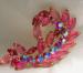 Beautiful Pink and Red Rhinestone Brooch - Juliana ?