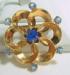 Sterling Retro Blue Rhinestone Brooch