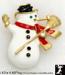 Christmas Snowman Pin: Enamel Rhinestone Snowman Brooch Pin