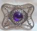 Silver and Amethyst Stone Brooch
