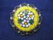 Dainty Italian Mosaic Yellow & Blue Flower Pin/Brooch