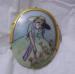 Hand Painted Vintage Porcelain Portrait Brooch