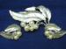 Set Sarah Coventry Silver Tone & Faux Pearl Leafs