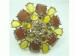 Brooch Root Beer & Faux Golden Amber-Citrine Rhinestones
