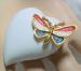Red, White and Blue Butterfly - Heart Brooch
