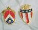 Pair of Patriotic Red, White and Blue Brooches