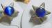 Sterling Silver Star Earrings With Blue Stone