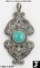 Marcasite Pendant: Marcasite Simulated Turquoise Pendant