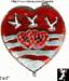Purse Mirror: Heart Shaped Intertwined Jeweled Hearts Mirror
