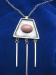 Modern Sterling Silver 925 Pendant/Necklace Pink Agate Stone