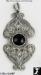 Marcasite Pendant: Marcasite Simulated Black Onyx Pendant