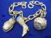 Gold Tone Signed Avon Cute Charms & Charm Bracelet