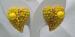 Vintage Bright Yellow Beaded Heart Earrings