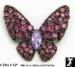 Buttterfly Pin: Purple Rhinestone Butterfly Pin Brooch