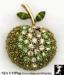 Apple Pin: Granny Smith Green Rhinestone Apple Pin