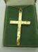Vintage Big Engraved Gold Tone Cross Pendant/Necklace MIB
