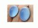 Dainty Older Vintage Blue Cabochon & Sterling Silver Earring