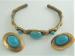 Faux Turquoise & Copper Bracelet & Earrings Set