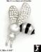 Bee Pin: Rhinestone Bumble Bee Pin, Rhinestone Bee Brooch .