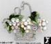 Basket Pin: Rhinestone Grapes Basket Pin, Basket Brooch