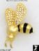 Bee Pin: Rhinestone Bumble Bee Pin, Rhinestone Bee Brooch ,