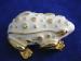 Creamy White Enamel & Gold Tone Fat Frog Brooch/Pin