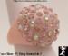 Lucite Rhinestone Ring - Powder Pink Plastic Rhinestone Ring