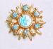 Vintage Gilliouche Blue Religious Pin