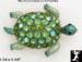Turtle Pin: Green Rhinestone Enamel Turtle Pin Pendant
