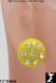Plastic Rhinestone Button Earrings: Yellow Plastic Earrings